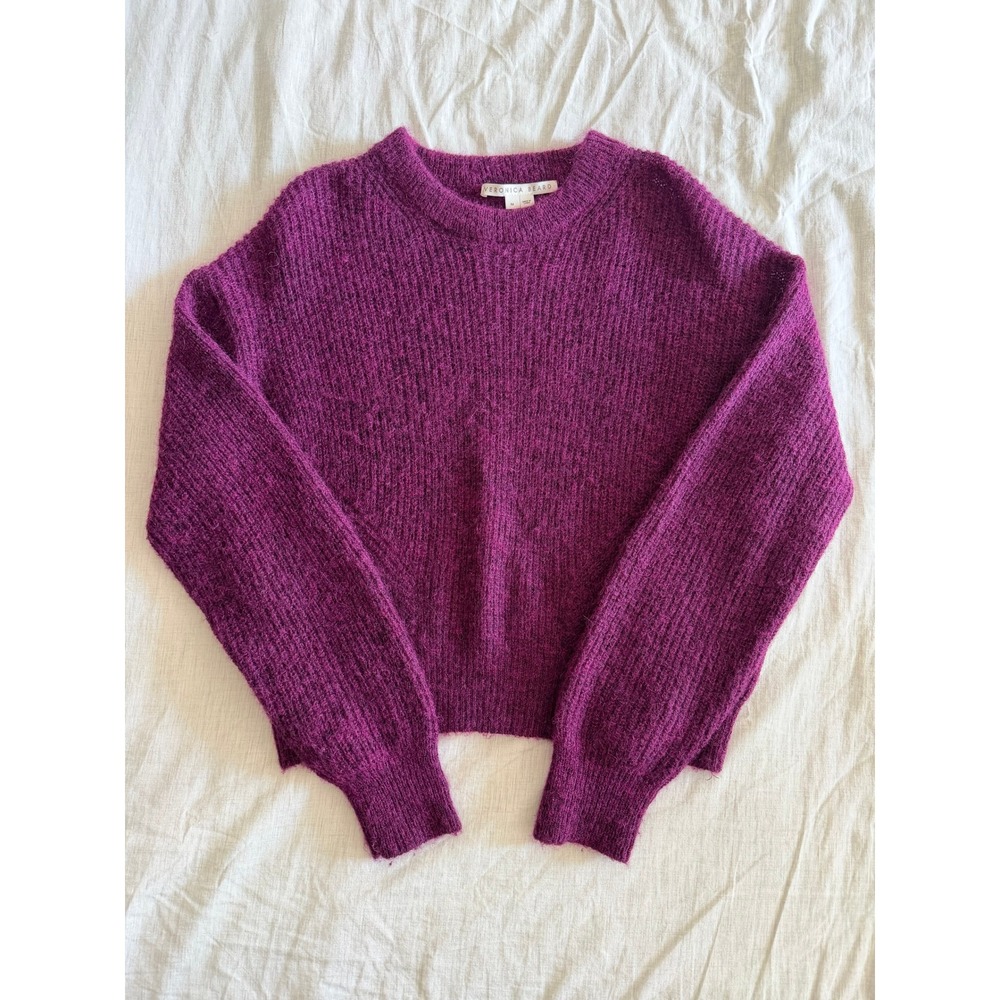Veronica Beard Sweater Women Medium Purple Mohair Alpaca Crew Neck 2211KN4869404